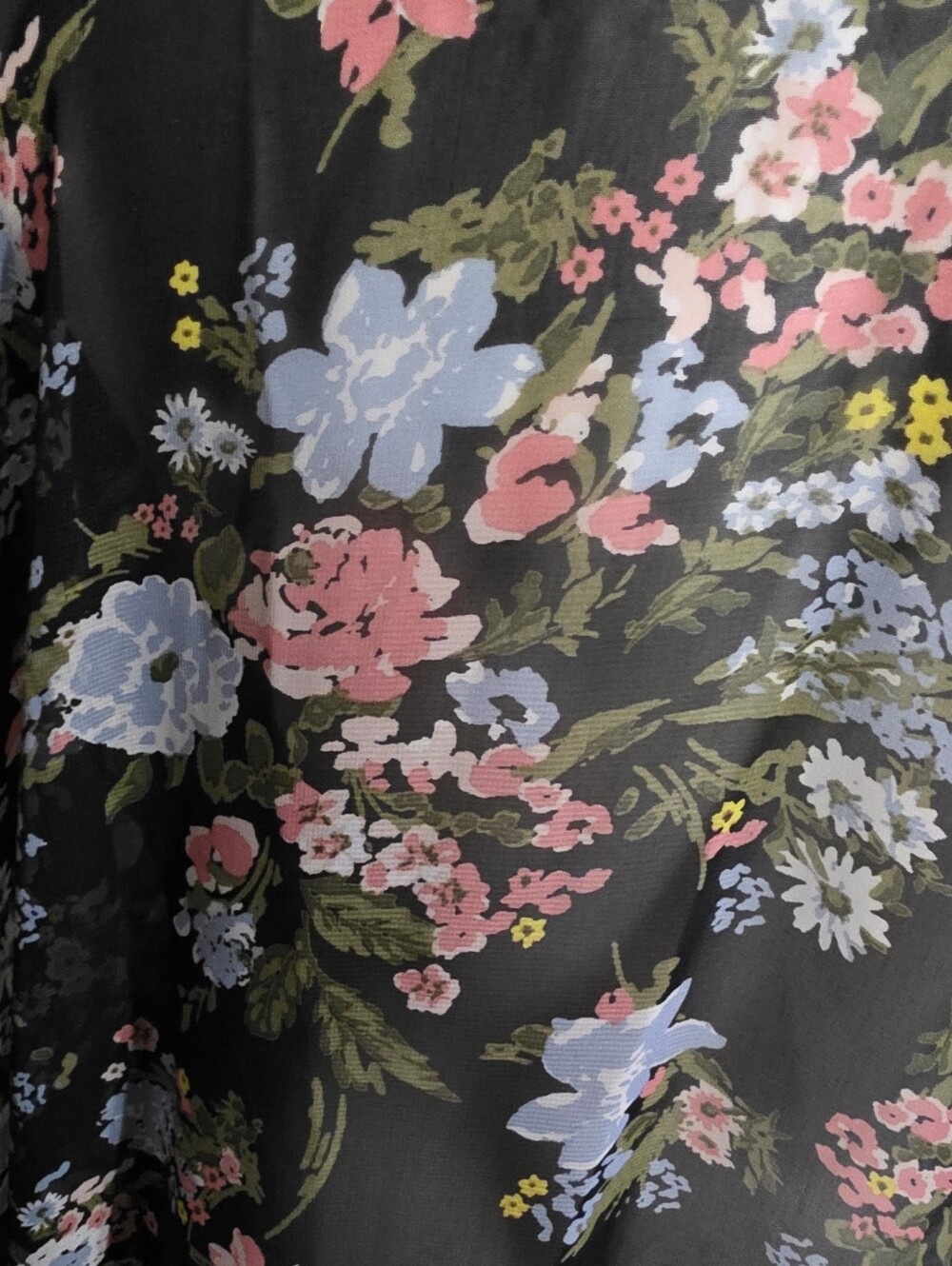 Time And Tru Black Sheer Floral Kimono With Fringe One Size - Picture 7 of 10